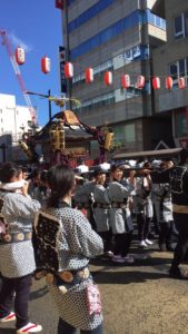 The last day of the festival, organizations/businesses of Mito had groups carry shrines up the main strip. 